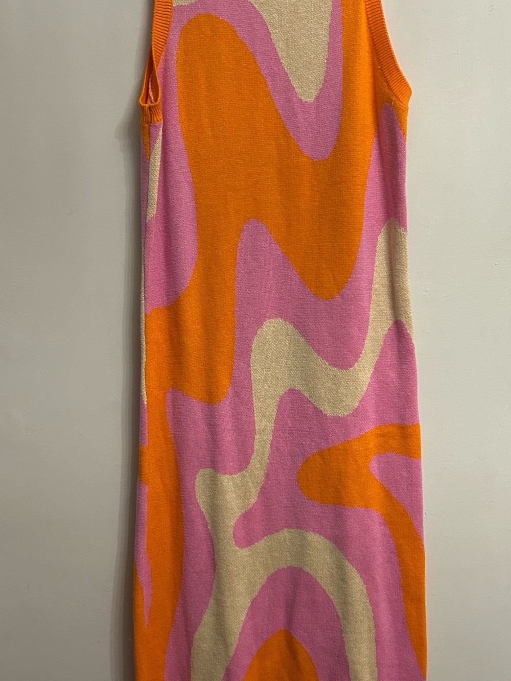 wild fable Cream Sweater with Orange Trim and Pink Dot